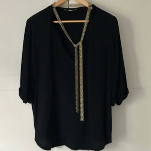 maje black top with detachable chain size 3 (L)